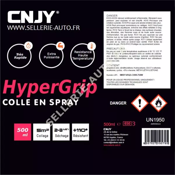 Colle en spray HYPERGRIP® multiusage 500ml